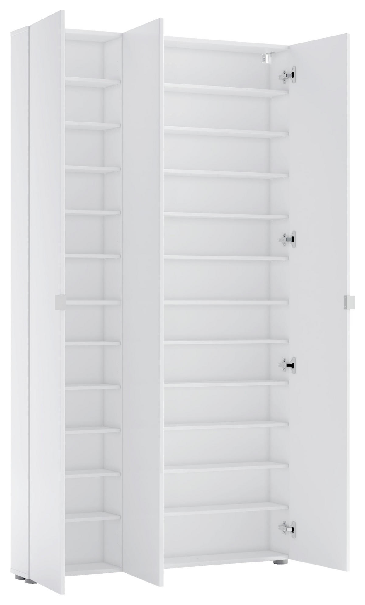 SCHUHSCHRANK Weiß  - Schwarz/Weiß, Design, Glas/Holzwerkstoff (110/200/19cm) - Xora