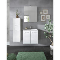 BADEZIMMER 4-teilig 90 cm  - Weiss Hochglanz/Weiss, Modern, Keramik/Holzwerkstoff (90cm) - MID.YOU