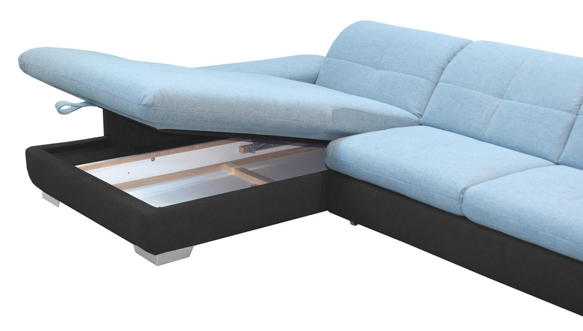 SEDEŽNA GARNITURA, mikrovlakna  - barve kroma, Design, kovina/tekstil (204/297cm) - Xora