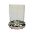 WINDLICHT Silberfarben 22/32 cm  - Silberfarben, Design, Glas/Metall (22/32cm) - Ambia Home