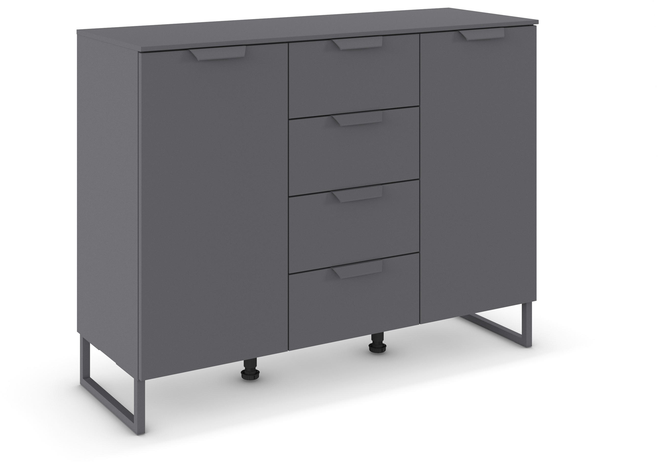 SIDEBOARD  in 120/92/42 cm  - Dunkelgrau, Design, Holzwerkstoff/Metall (120/92/42cm) - Carryhome