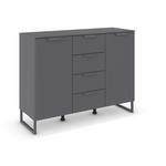 SIDEBOARD  in 120/92/42 cm  - Dunkelgrau, Design, Holzwerkstoff/Metall (120/92/42cm) - Xora