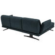 ECKSOFA Petrol Flachgewebe  - Petrol/Schwarz, Design, Textil/Metall (176-217/279-327cm) - Dieter Knoll