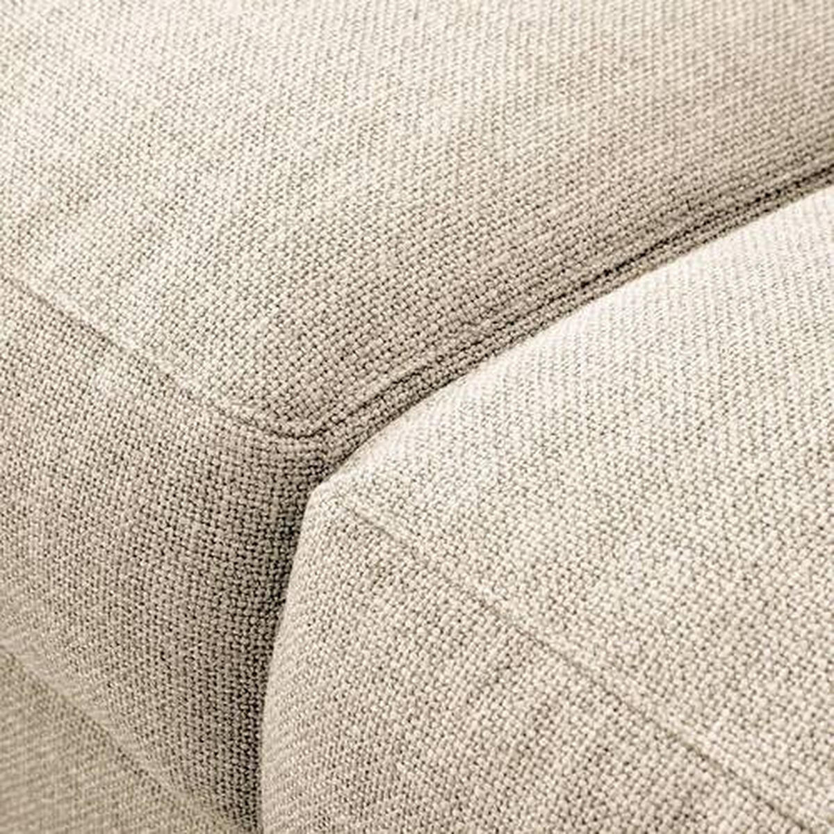 3-SITZER-SOFA in Webstoff Beige  - Beige/Schwarz, Design, Kunststoff/Textil (250/80/117cm) - home24