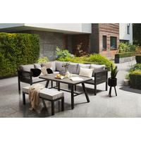 SET DINING LOUNGE 16 piese  195/244 cm   - gri deschis/gri închis, Konventionell, plastic/metal (195/244cm) - Ambia Garden