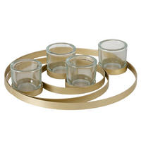 TEELICHTHALTER - Goldfarben, LIFESTYLE, Glas/Metall (27/7,5cm)