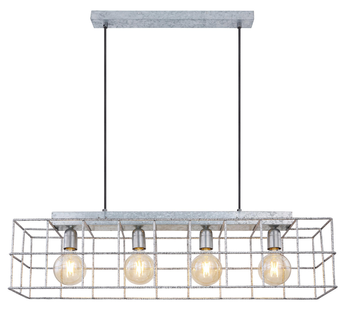 HÄNGLAMPA Merril 90/20/150 cm  - zinkfärgad, Design, metall (90/20/150cm) - Globo