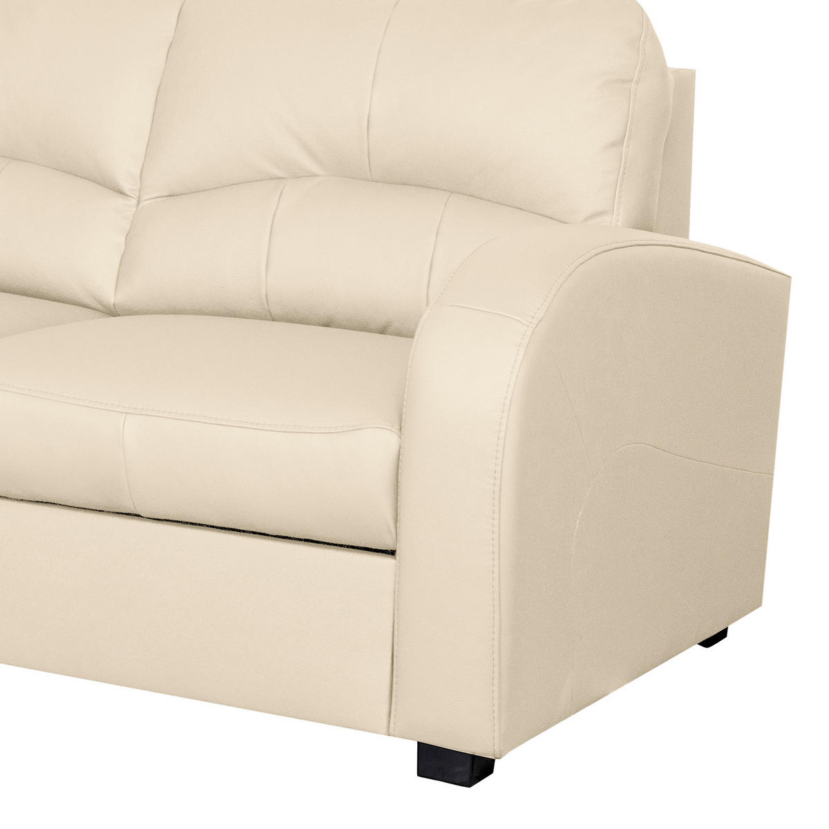 ECKSOFA 168/227 cm TILO in Lederlook Creme Bettkasten  168/227 cm  - Creme/Schwarz, Design, Kunststoff/Textil (168/227cm) - Livetastic
