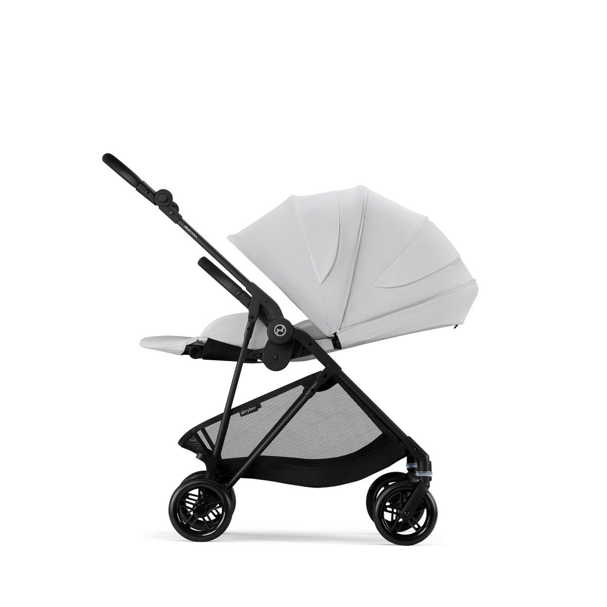 KINDERWAGEN  Melio Carbon  Fog Grey  - Hellgrau/Schwarz, Basics, Textil/Metall (82-91/49/96,5-107cm) - cybex GOLD