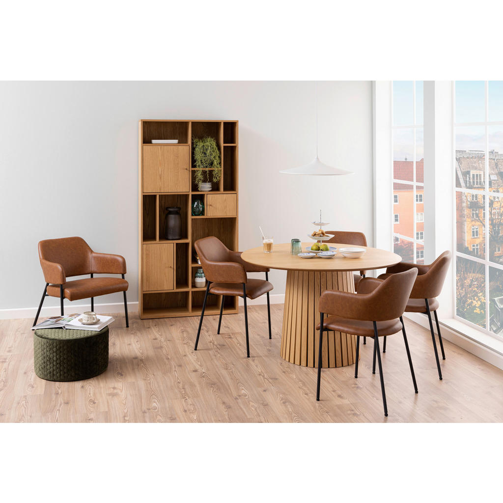 Thumbnail - Mid.you Esstisch, Eiche, Holz, Holzwerkstoff, Eiche, furniert, rund, rund, 120x75x120 cm, Esszimmer, Tische, Esstische, ...