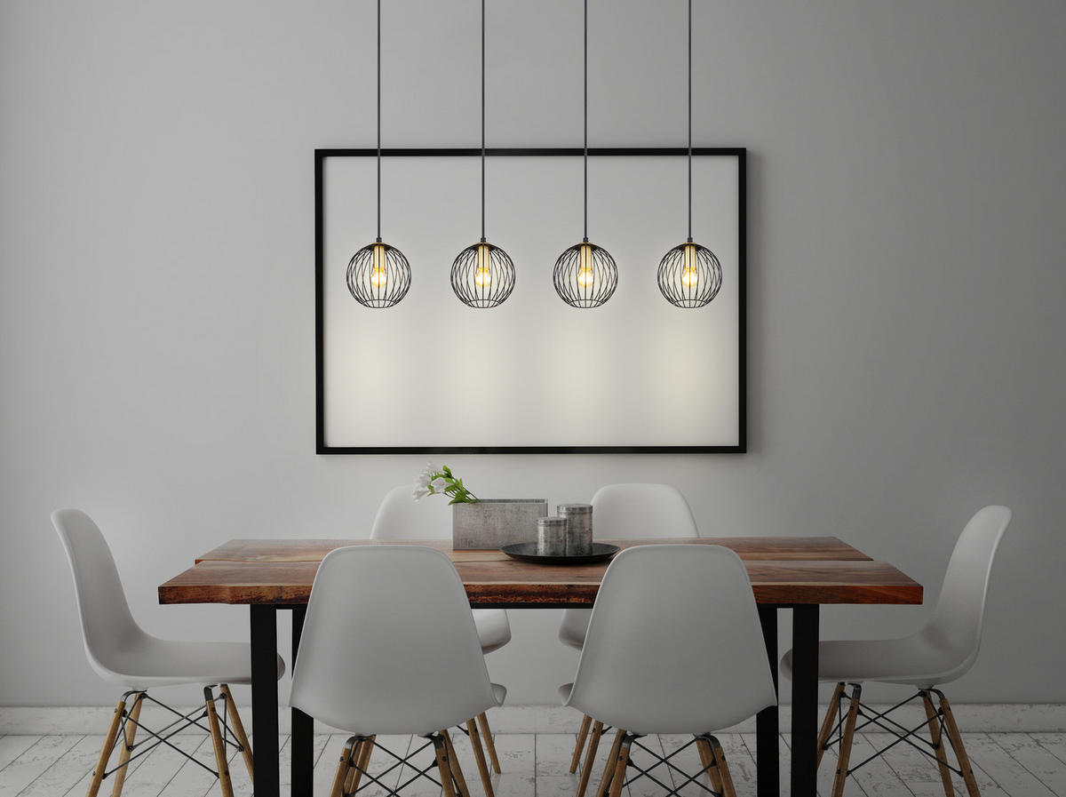 HÄNGELEUCHTE 100/16/150 cm    - Messingfarben/Schwarz, Basics, Metall (100/16/150cm) - Globo