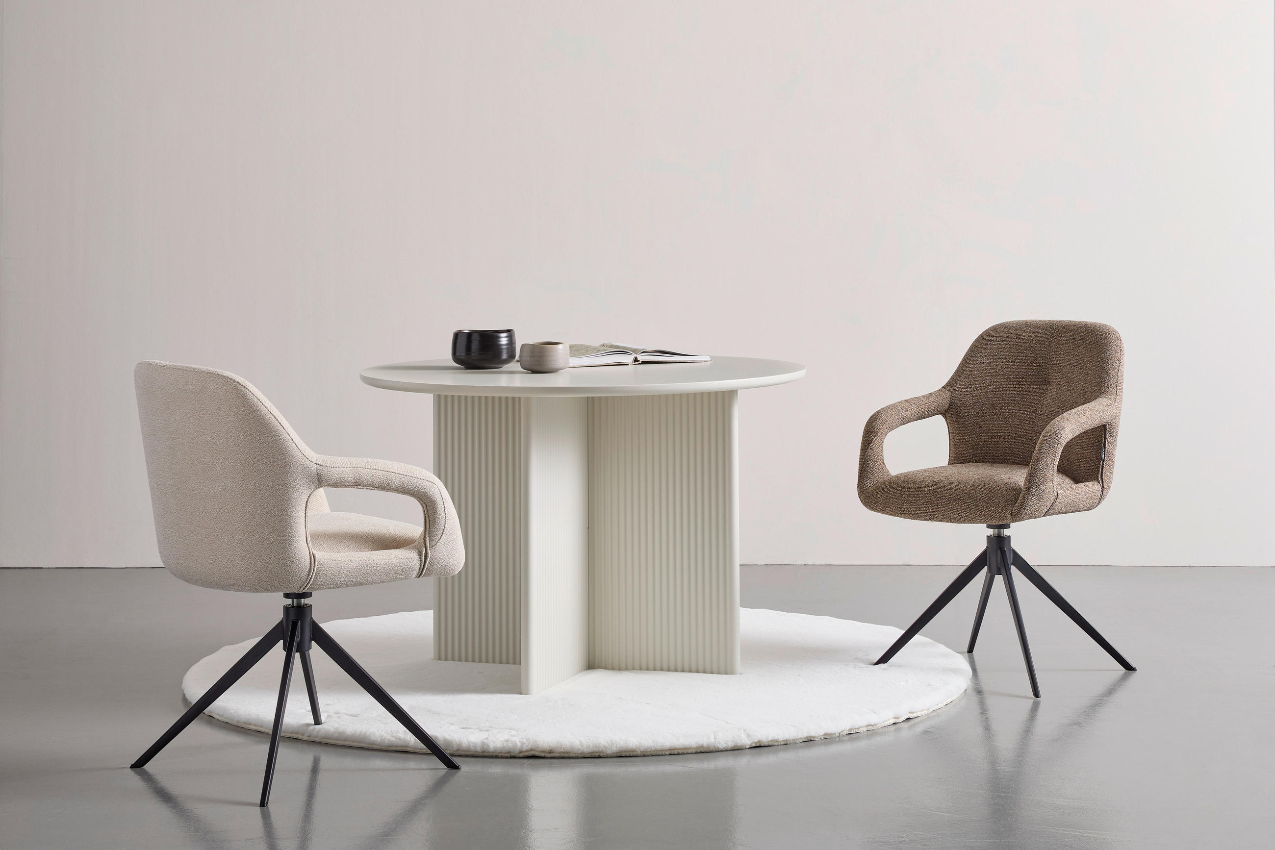 Novel Armlehnstuhl Schwarz, Cappuccino 59.5x85.5x61.5 cm