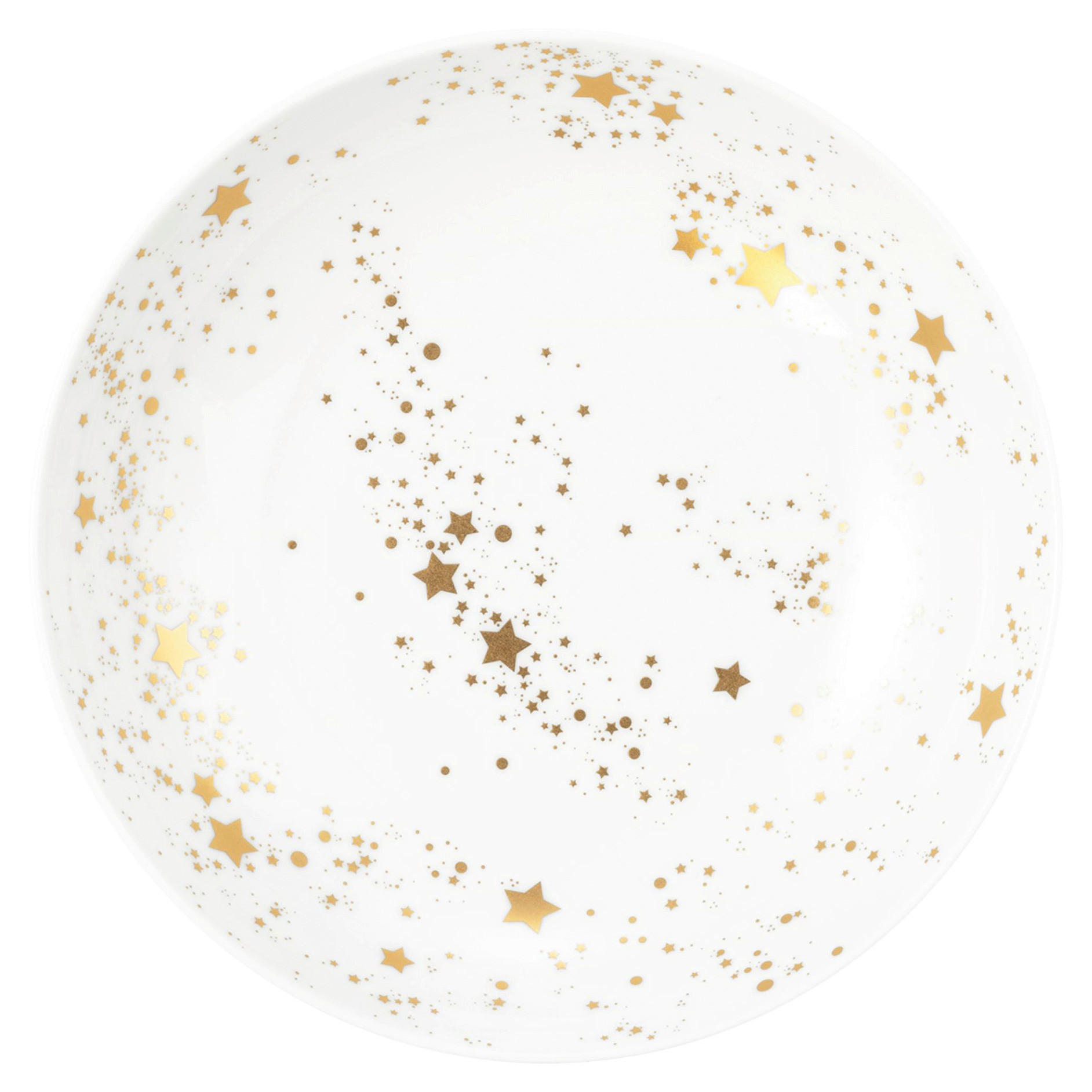 DUBOKI TANJIR  21 cm        LIBERTY GOLDEN STARS 65404  - bela/zlatna, Dizajnerski, keramika (21cm) - Seltmann Weiden