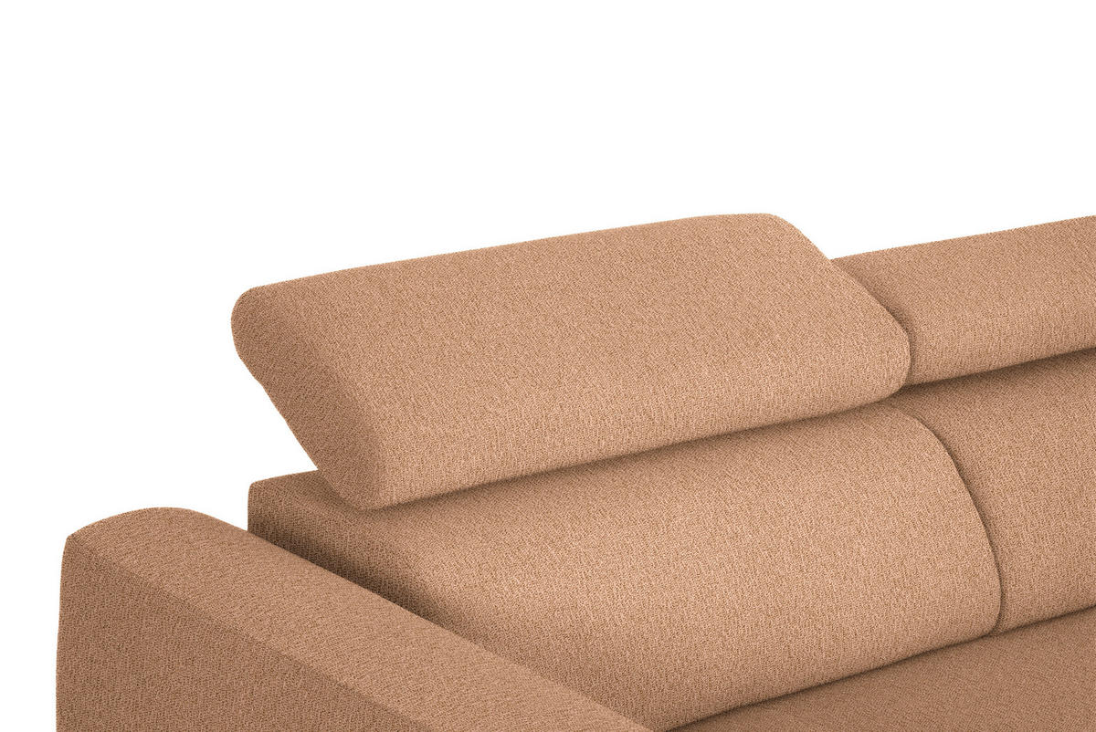 ECKSOFA in Webstoff Rostfarben  280/205 cm  - Rostfarben/Schwarz, Design, Textil/Metall (280/205cm) - Xora