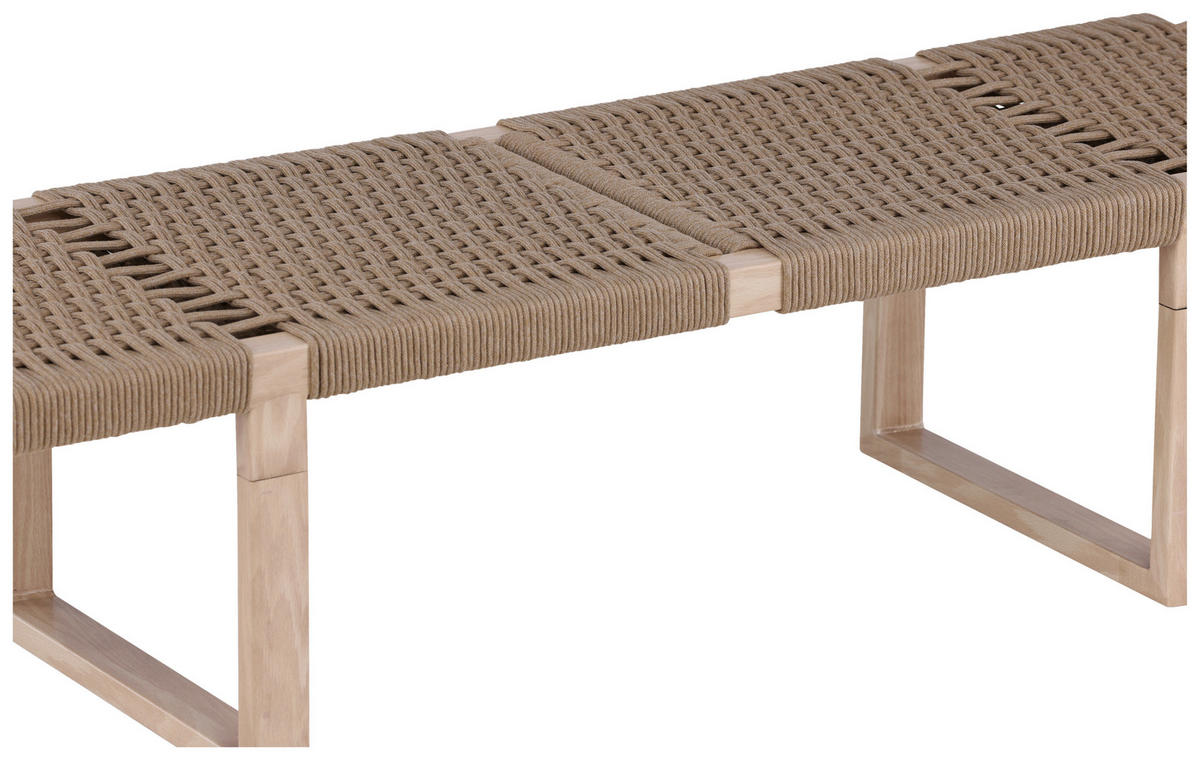 SITZBANK 140/36/46 cm Hellbraun Rattan  - Hellbraun, Design, Holz/Metall (140/36/46cm) - Livetastic