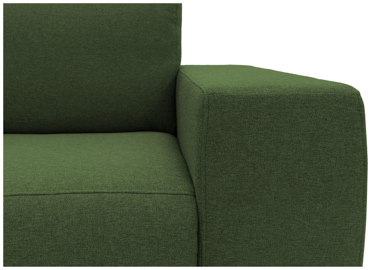 ECKSOFA in Webstoff Grün  242/160 cm  - Schwarz/Grün, Design, Textil/Metall (242/160cm) - LOOKS by W.Joop