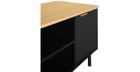 LOWBOARD  in 120/52/40 cm  - Eichefarben/Goldfarben, Trend, Holzwerkstoff/Metall (120/52/40cm) - Xora