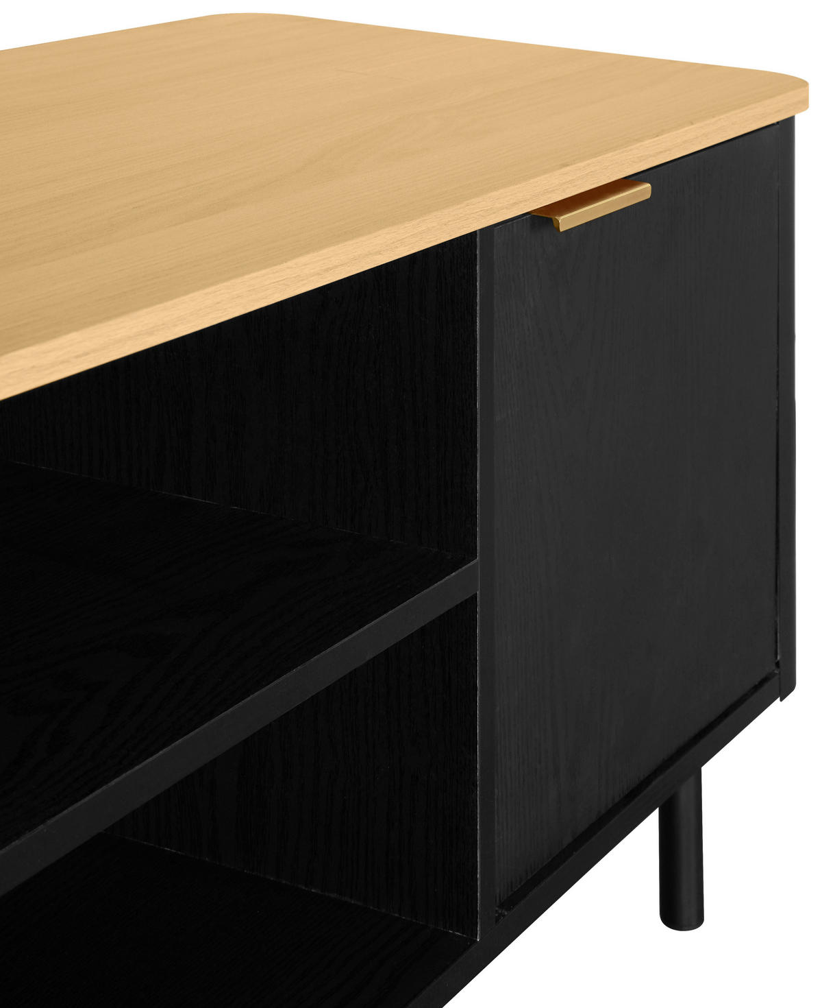 LOWBOARD  in 120/52/40 cm  - Eichefarben/Goldfarben, Trend, Holzwerkstoff/Metall (120/52/40cm) - Xora