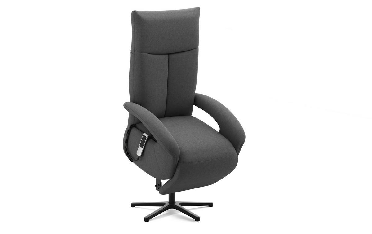 SESSEL in Flachgewebe Dunkelgrau  - Dunkelgrau/Schwarz, Konventionell, Textil/Metall (74/112/82cm) - Sit & More