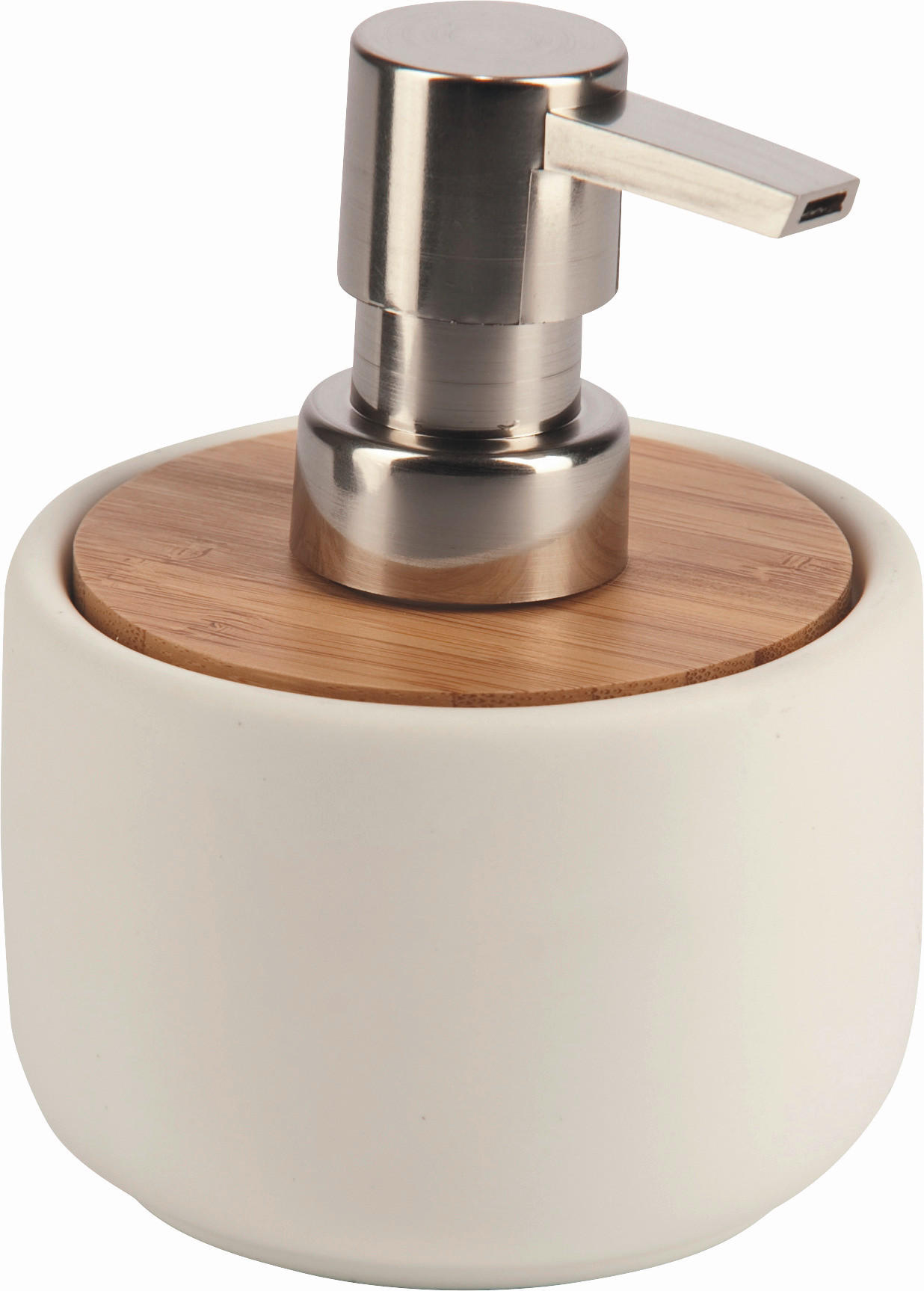 SEIFENSPENDER Holz, Keramik - Braun/Weiß, Basics, Holz/Keramik (9,1/12,6/9,1cm) - Sadena