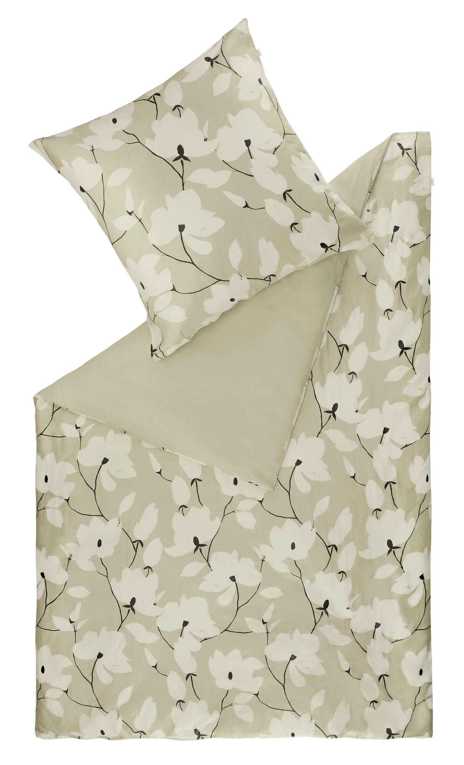 BETTWÄSCHESET Schöner Wohnen - Fleur sand Satin 160/210 cm  100 cm/65 cm  - Sandfarben/Creme, Basics, Textil (160/210cm) - Schöner Wohnen