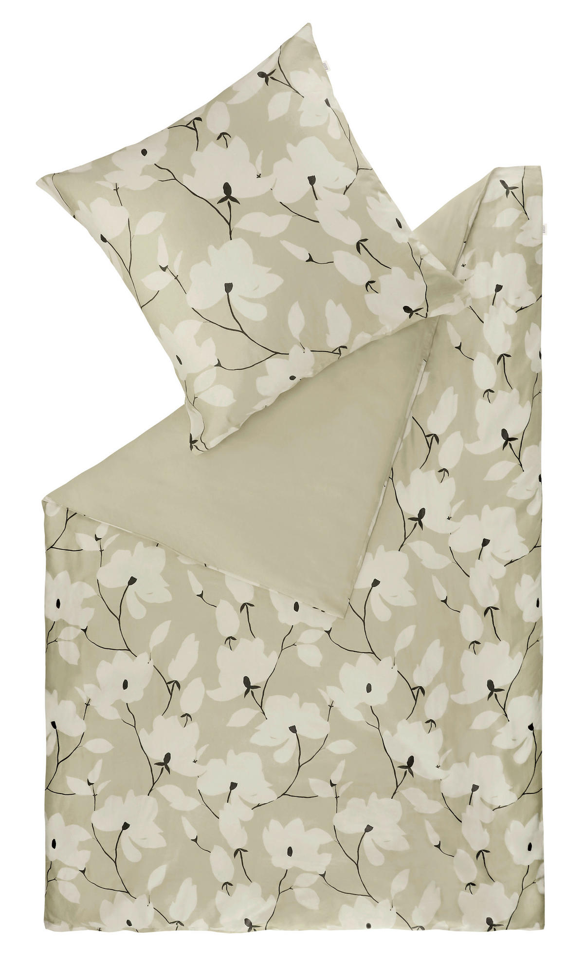 BETTWÄSCHESET Schöner Wohnen - Fleur sand Satin 160/210 cm  100 cm/65 cm  - Sandfarben/Creme, Basics, Textil (160/210cm) - Schöner Wohnen