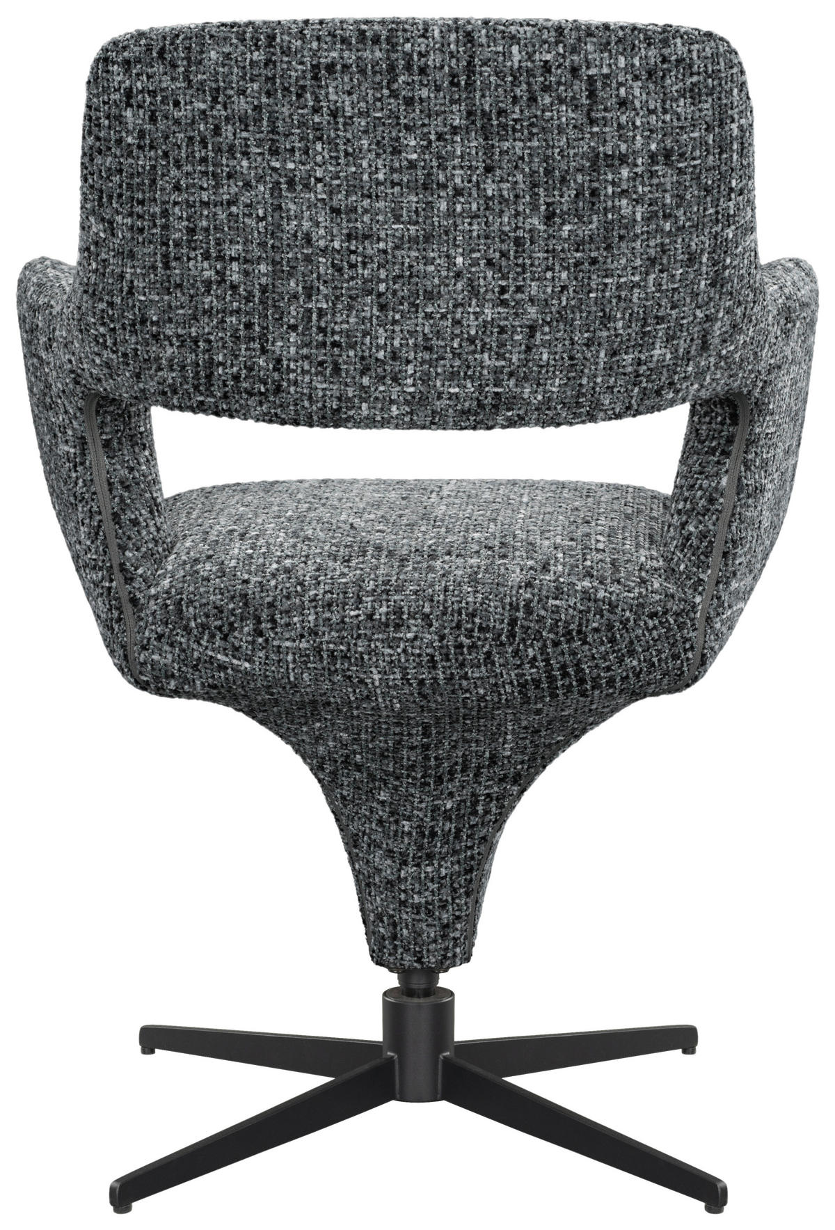 ARMLEHNSTUHL  Stoffauswahl, Sitzfläche 360° drehbar, automatische Rückholfunktion Mikrofaser  - Schwarz/Grau, Design, Textil/Metall (61/84/63cm) - Novel