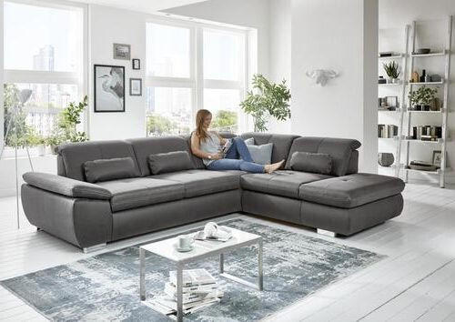 UGAONA GARNITURA antracit  - bež/antracit, Moderno, tekstil/metal (320/260cm) - Beldomo Style