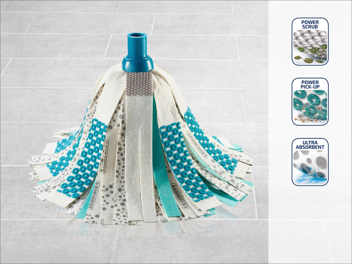 BODENWISCHER - Türkis, Basics, Textil (8,5/31/8,5cm) - Leifheit