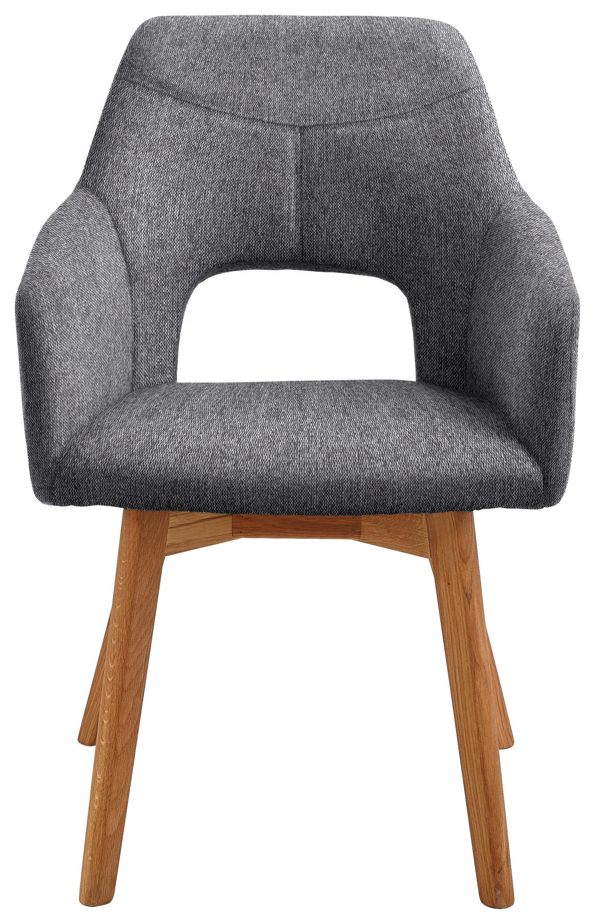 ARMLEHNSTUHL  in Webstoff  - Eichefarben/Anthrazit, Design, Holz/Textil (57/84/57cm) - Voleo