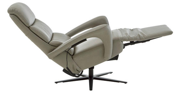 RELAXSESSEL in Leder Greige  - Greige/Schwarz, Design, Leder/Metall (76/110/86cm) - Dieter Knoll