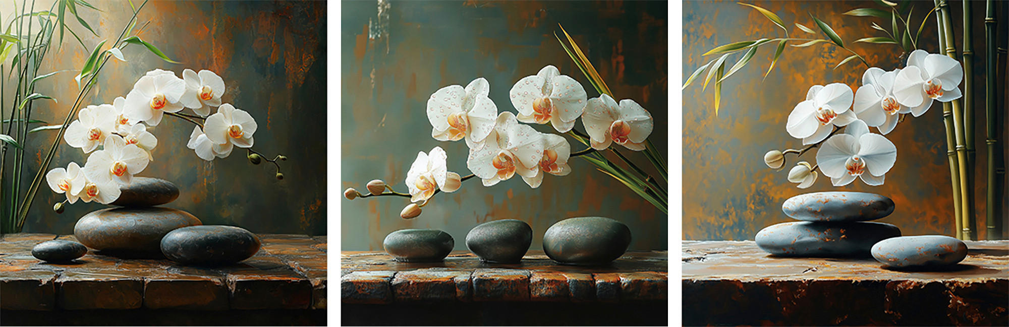 Euroart Glasbild Warm Zen VI Mehrfarbig 30x90x1.40 cm