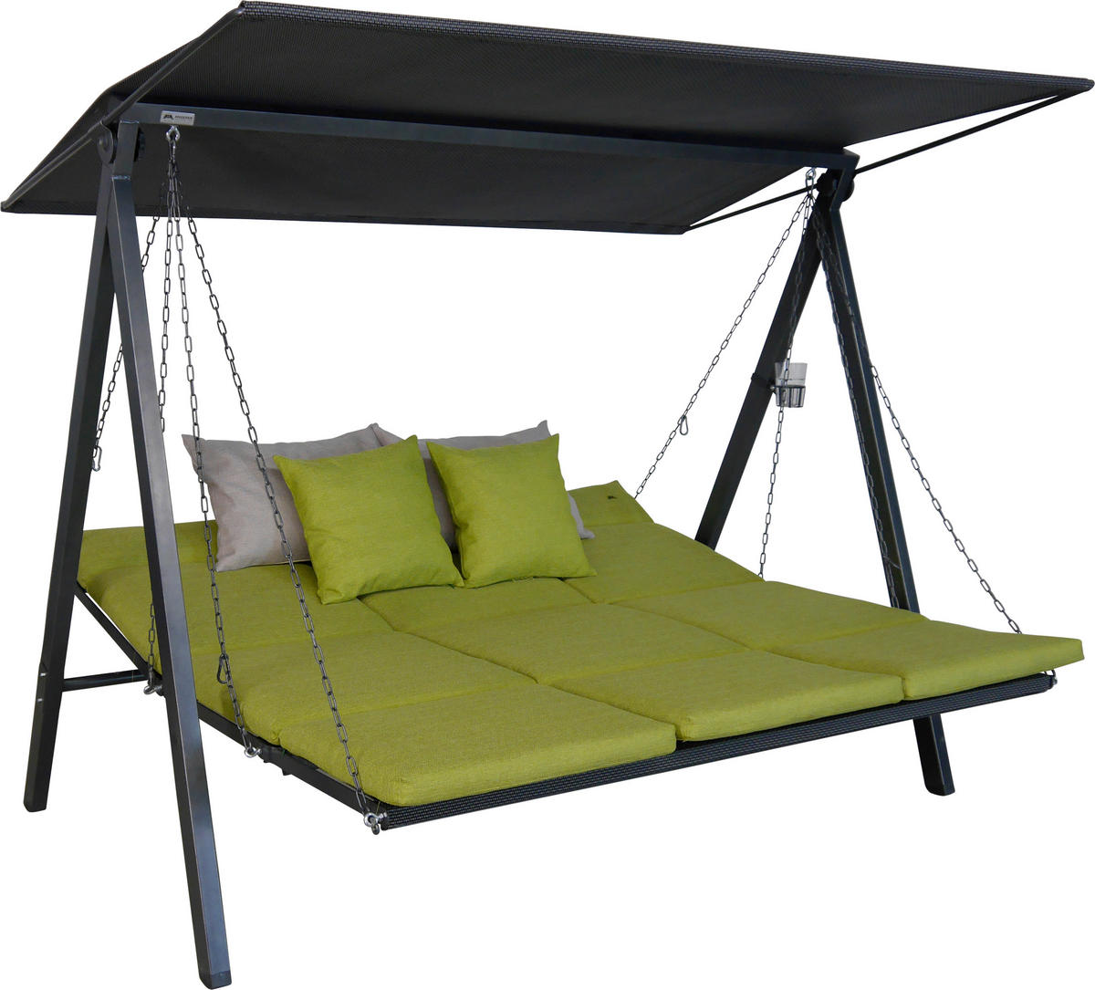 HOLLYWOODSCHAUKEL 210/160/145 cm  - Dunkelgrau/Anthrazit, Basics, Textil/Metall (210/160/145cm) - Boxxx