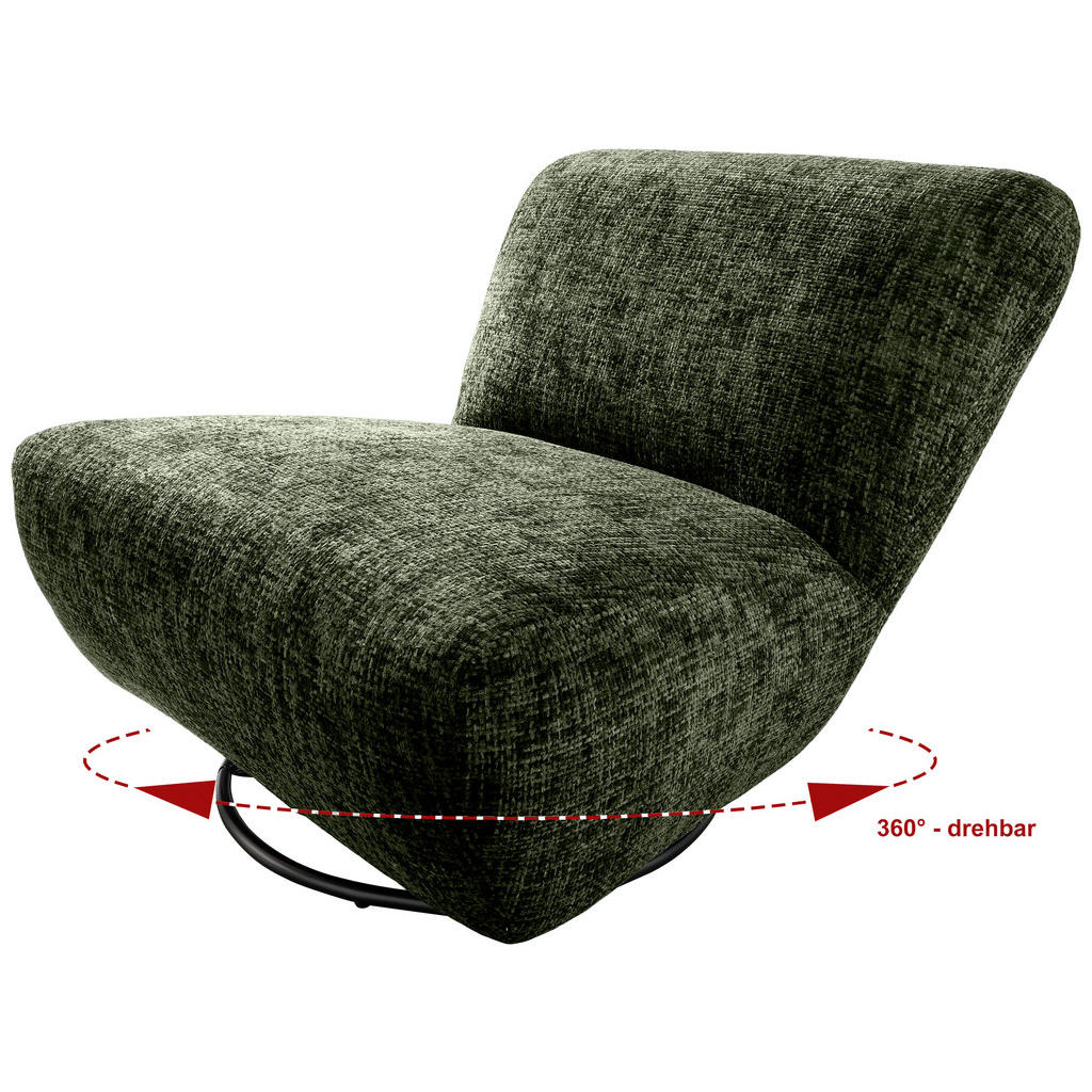 Thumbnail - Livetastic Xxl-Sessel Cremallo, Dunkelgrün, Textil, Uni, 95x77x94 cm, Made in EU, Stoffauswahl, erweiterbar (Typenauswah...