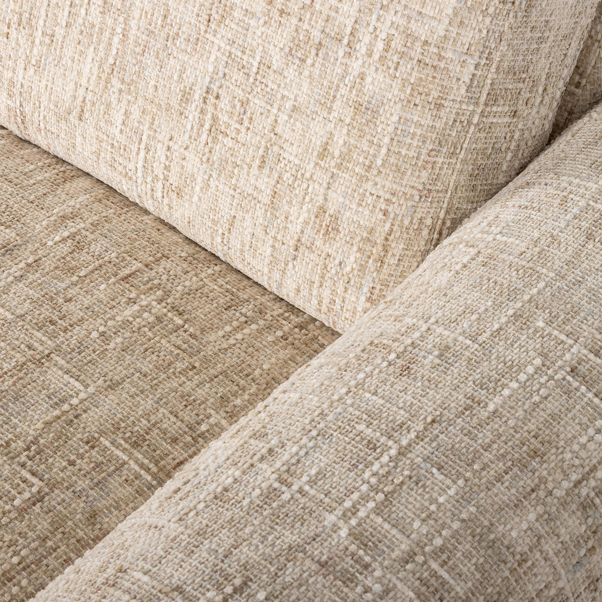 2-SITZER-SOFA Webstoff Beige  - Beige/Schwarz, Design, Textil/Metall (157/85/92cm) - Livetastic