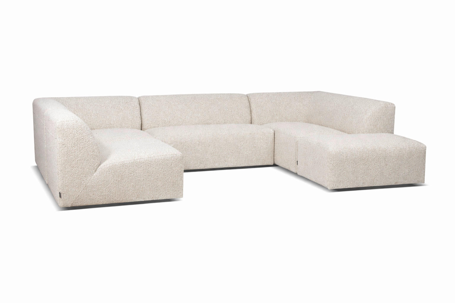 WOHNLANDSCHAFT HECTOR in Creme  - Creme/Schwarz, Design, Textil (214/307/193cm) - Livetastic