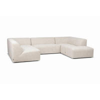 WOHNLANDSCHAFT HECTOR in Creme  - Creme/Schwarz, Design, Textil (214/307/193cm) - Livetastic
