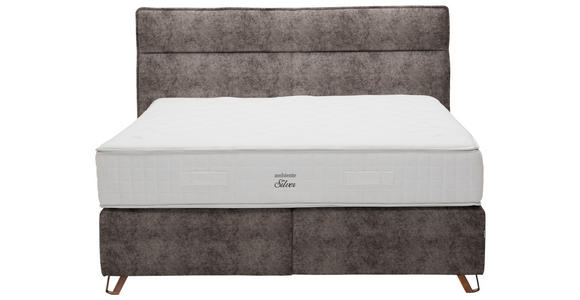 BOXSPRINGBETT 180/200 cm  in Braun  - Braun/Kupferfarben, KONVENTIONELL, Textil/Metall (180/200cm) - Ambiente