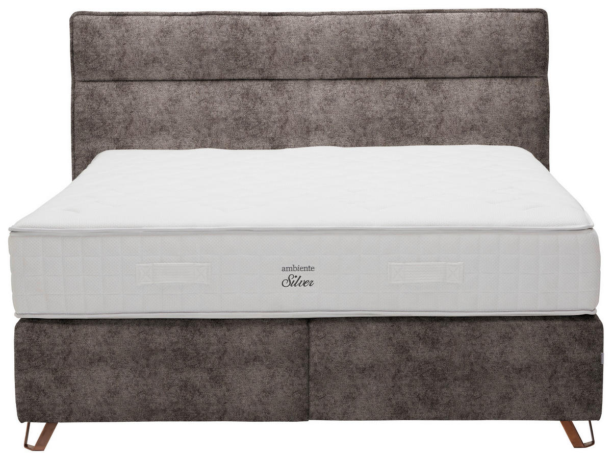 BOXSPRINGBETT 180/200 cm  in Braun  - Braun/Kupferfarben, KONVENTIONELL, Textil/Metall (180/200cm) - Ambiente