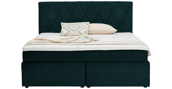 BOXSPRINGBETT 180/200 cm  in Opal  - Opal/Schwarz, Design, Kunststoff/Textil (180/200cm) - Xora