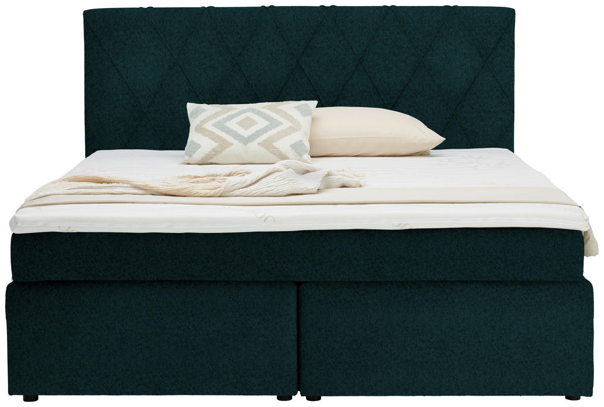 BOXSPRINGBETT 160/200 cm  in Opal  - Opal/Schwarz, Design, Holzwerkstoff/Kunststoff (160/200cm) - Xora