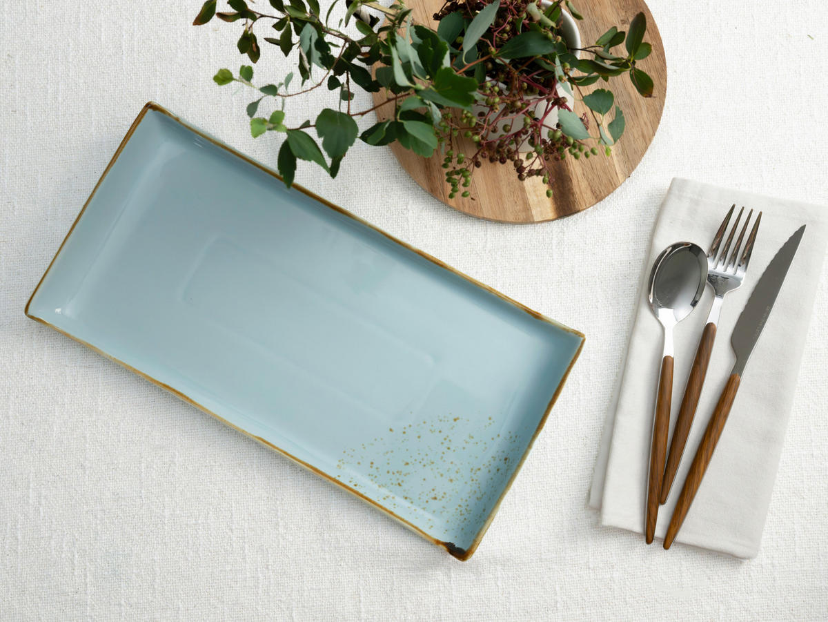 SERVIERPLATTEN-SET 2-teilig 16,5/33 cm  - Pastellblau, Trend, Keramik (16,5/33cm) - Creatable