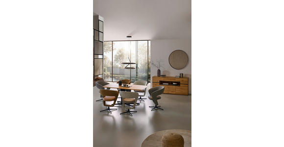 ESSTISCH Wildeiche rechteckig Wildeiche  - Wildeiche/Schwarz, KONVENTIONELL, Holz/Metall (170/90/77cm) - Linea Natura