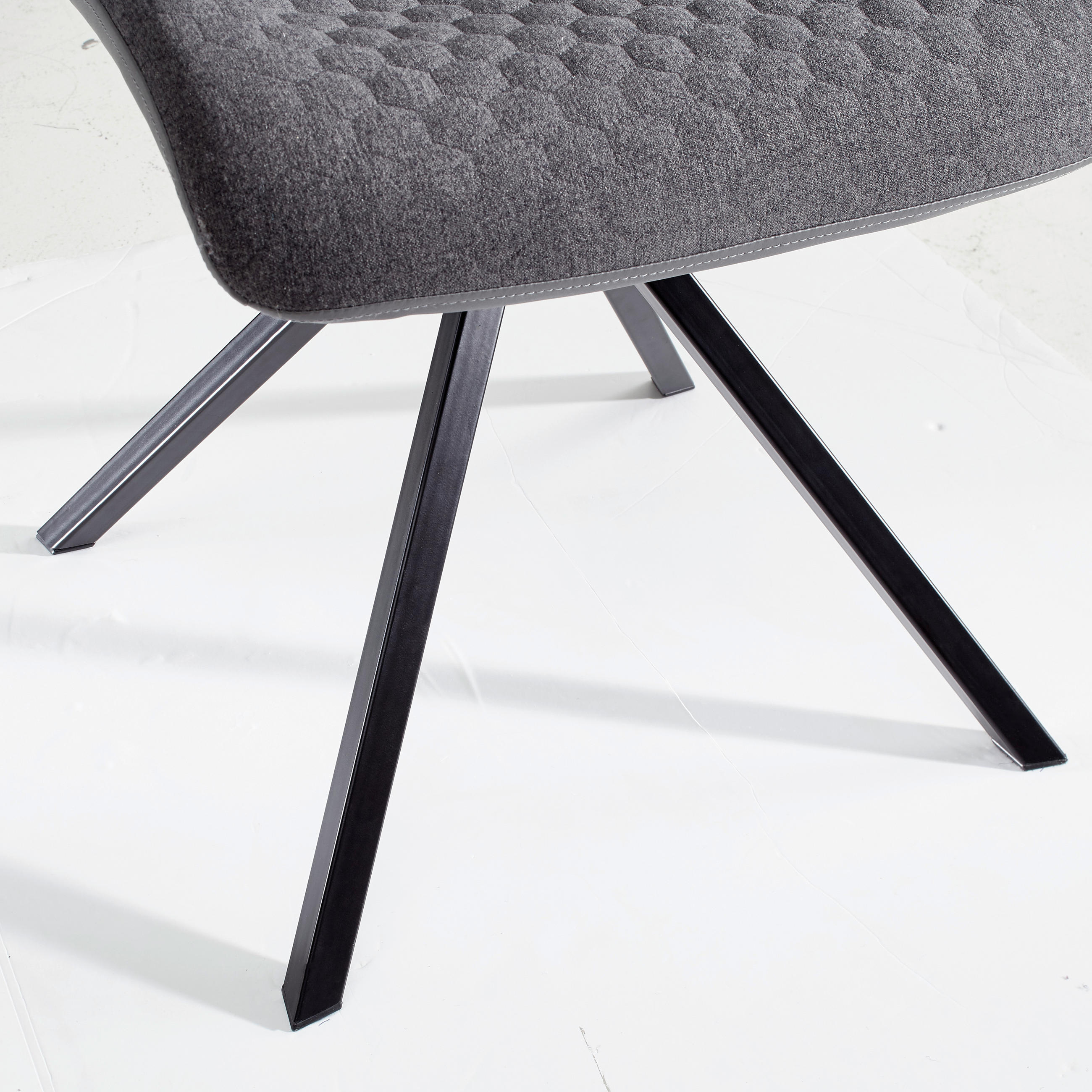 STUHL Flachgewebe  - Schwarz/Grau, Design, Textil/Metall (48/87/58cm) - Livetastic