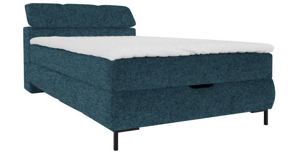 BOXBETT 120/200 cm in Petrol - Petrol/Schwarz, KONVENTIONELL, Holz/Holzwerkstoff (120/200cm) - Xora