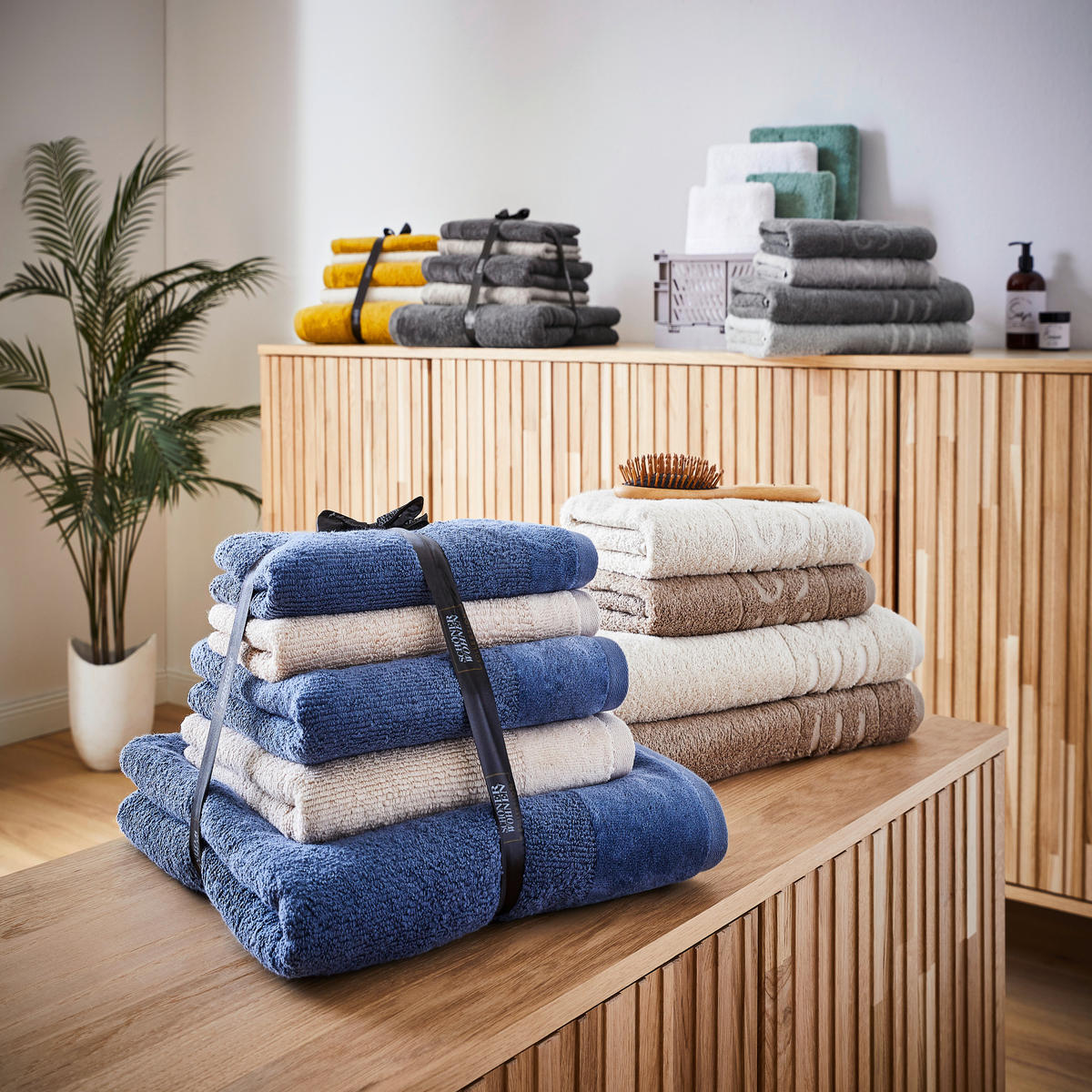 FROTTIERSET Anthrazit, Hellgrau 4-teilig  - Anthrazit/Hellgrau, Basics, Textil (50x100/67x140cm) - Esprit