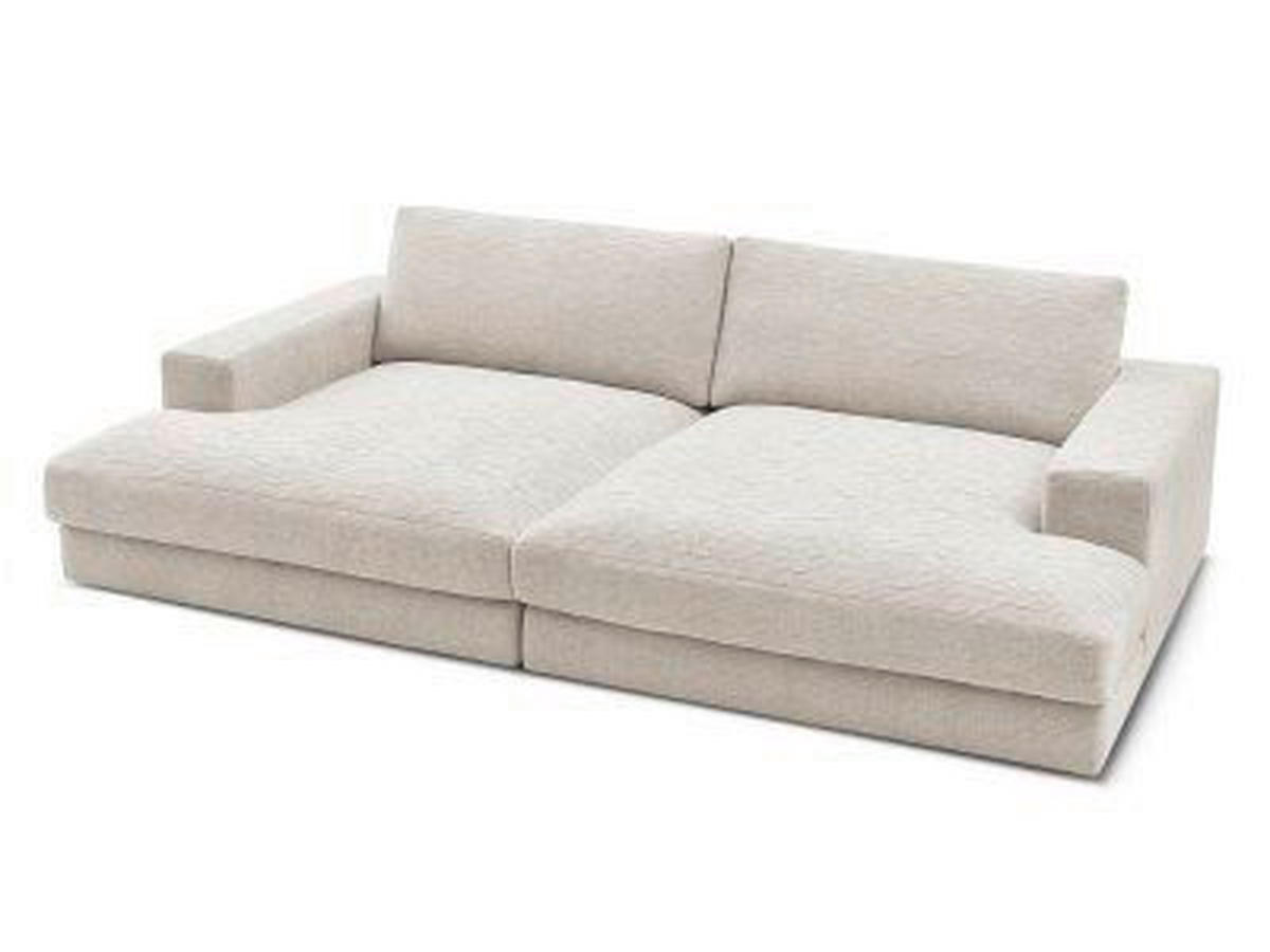 BIGSOFA LEONARD Struktur Beige  - Beige/Schwarz, MODERN, Kunststoff/Textil (274/77/159cm)