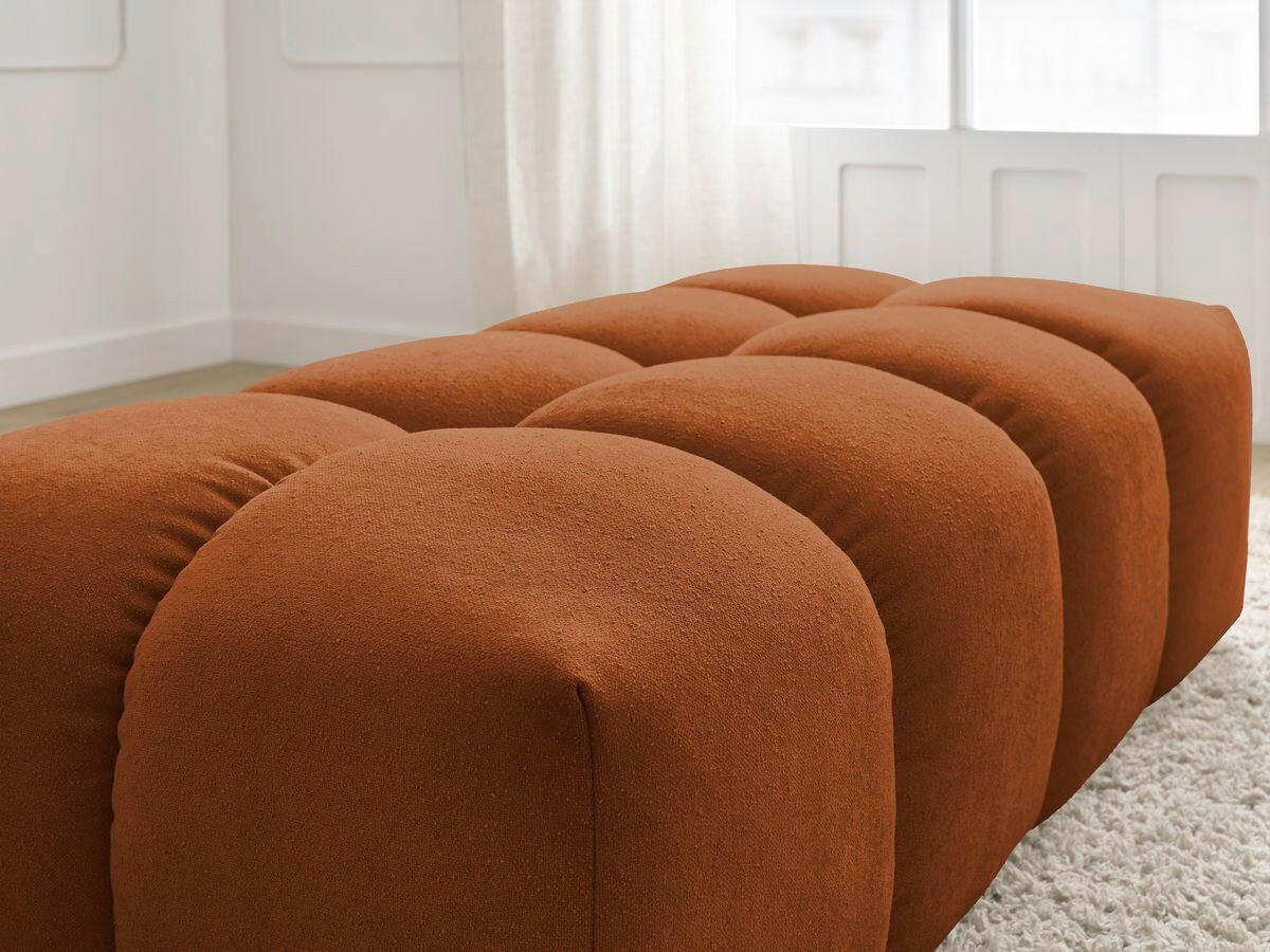 HOCKER EVEREST Struktur Orange  - Schwarz/Orange, MODERN, Kunststoff/Textil (140/70/40cm)