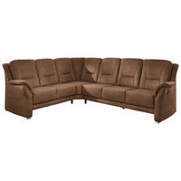 ECKSOFA in Mikrofaser Hellbraun  223/275 cm  - Hellbraun/Beige, KONVENTIONELL, Textil/Metall (223/275cm) - Beldomo Comfort