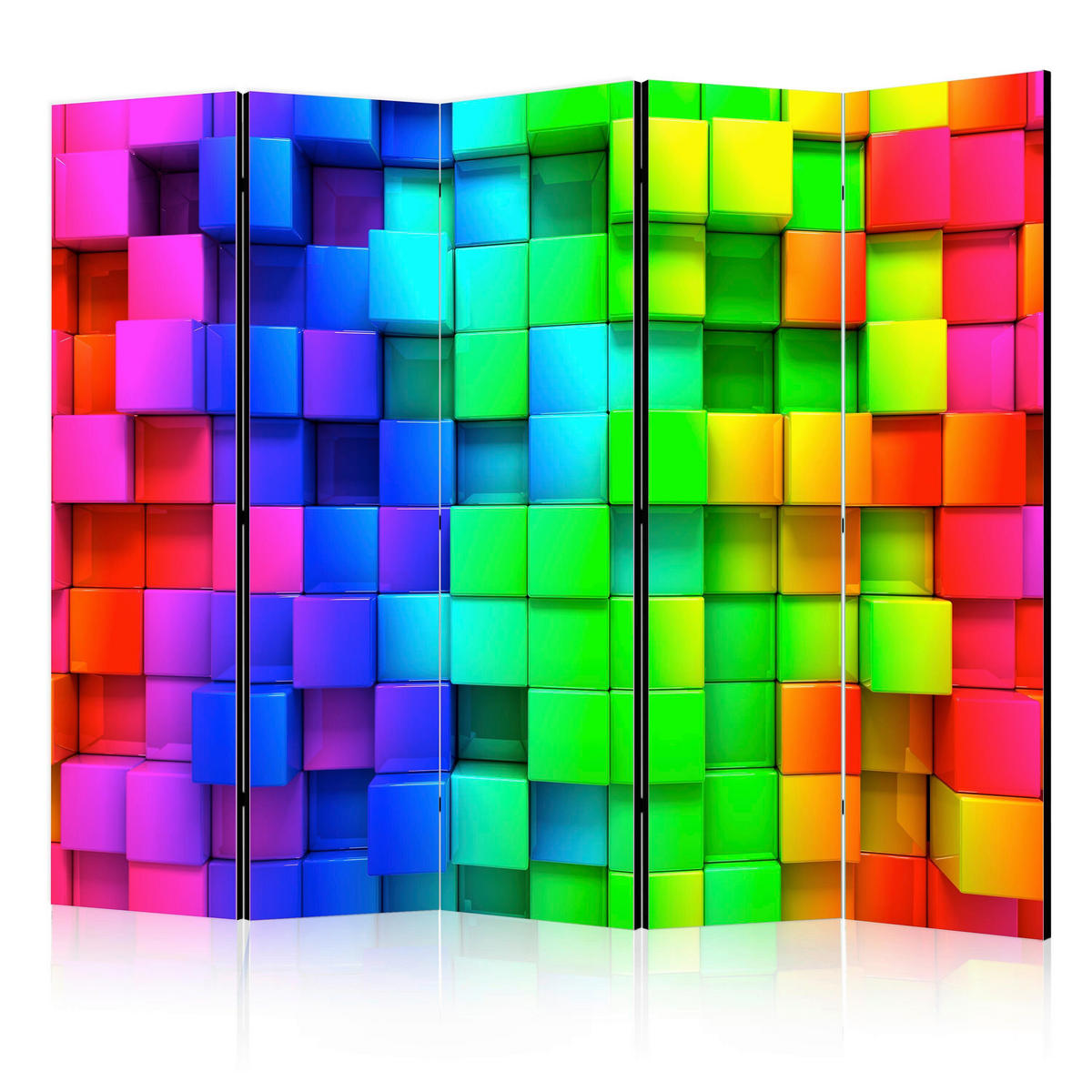 PARAVENT mit 5  Flügel - Multicolor, Basics, Holz/Kunststoff (225/172/3cm) - artgeist